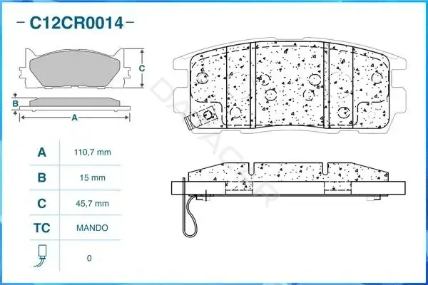 Тормозные колодки CWORKS C12CR0014