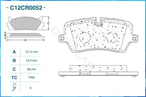 Тормозные колодки CWORKS C12CR0052