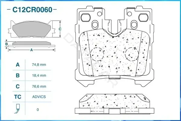 Тормозные колодки CWORKS C12CR0060