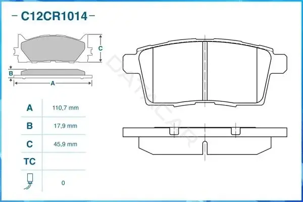 Тормозные колодки CWORKS C12CR1014