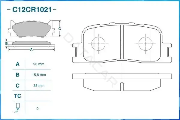 Тормозные колодки CWORKS C12CR1021