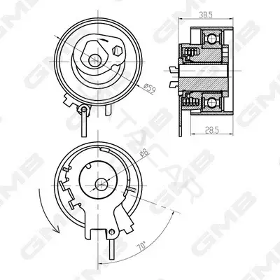Натяжной ролик ГРМ GMB GTB0320