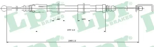 Трос ручника LPR/AP/RAL C0129B