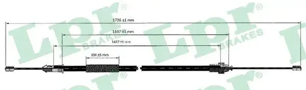 Трос ручника LPR/AP/RAL C0612B