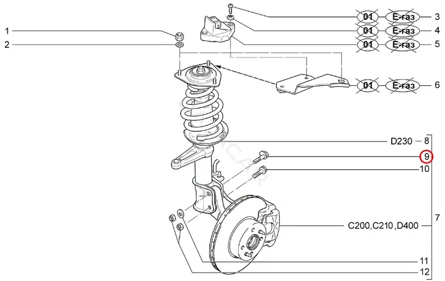 Болт подвески LADA 21080290105000