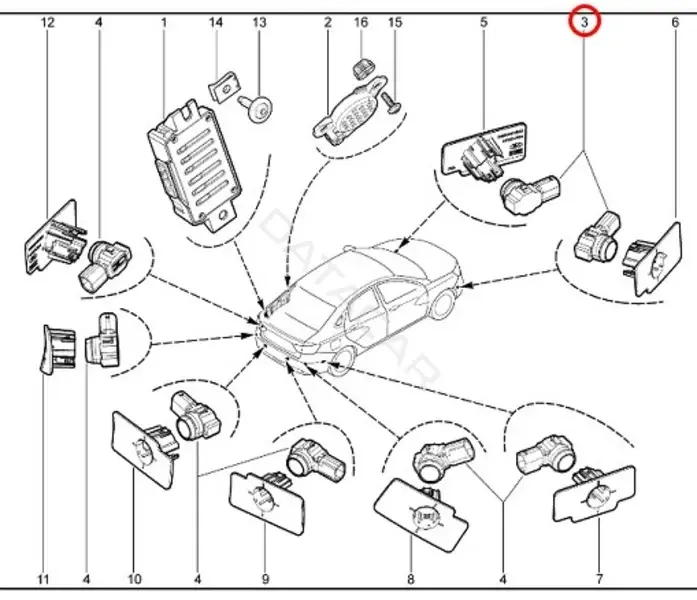 Датчик парктроника LADA 8450040621