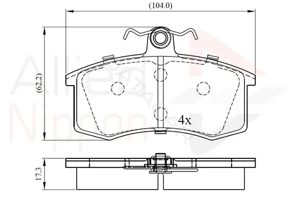 Тормозные колодки ALLIED NIPPON ADB0173