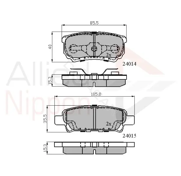 Тормозные колодки ALLIED NIPPON ADB31290