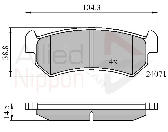 Тормозные колодки ALLIED NIPPON ADB01191