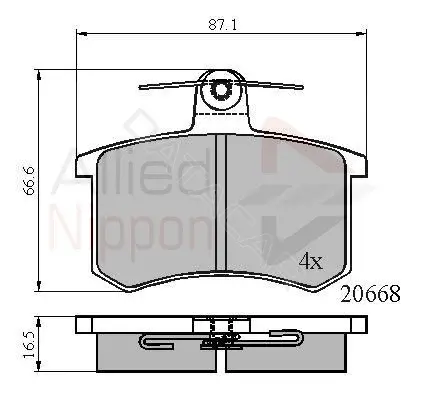 Тормозные колодки ALLIED NIPPON ADB0558