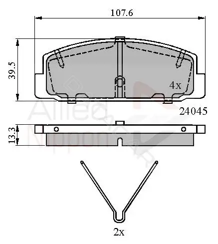 Тормозные колодки ALLIED NIPPON ADB0986