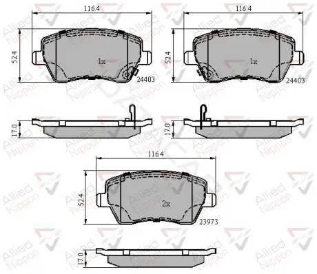 Тормозные колодки ALLIED NIPPON ADB3984