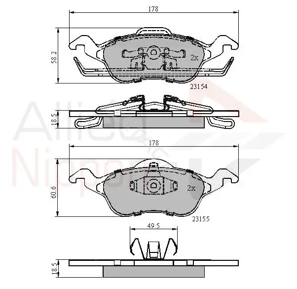 Тормозные колодки ALLIED NIPPON ADB0490