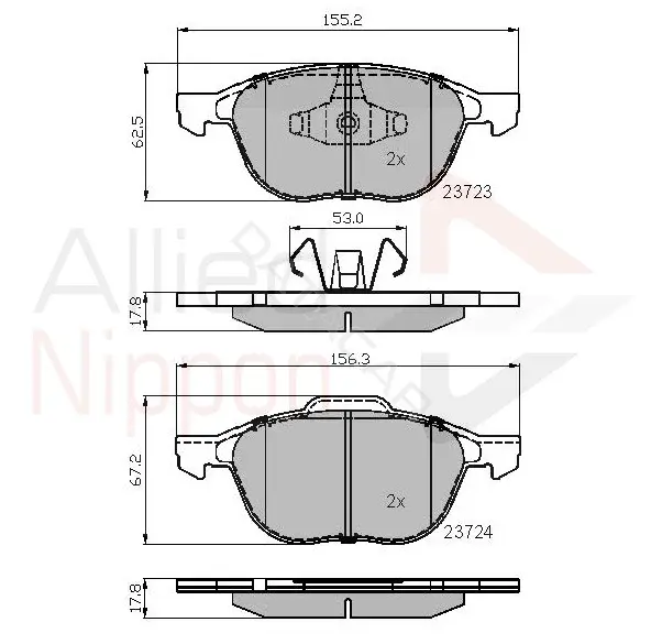 Тормозные колодки ALLIED NIPPON ADB01323