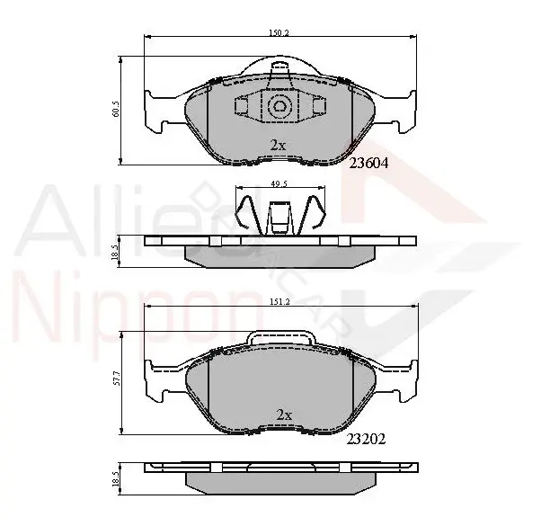 Тормозные колодки ALLIED NIPPON ADB0891