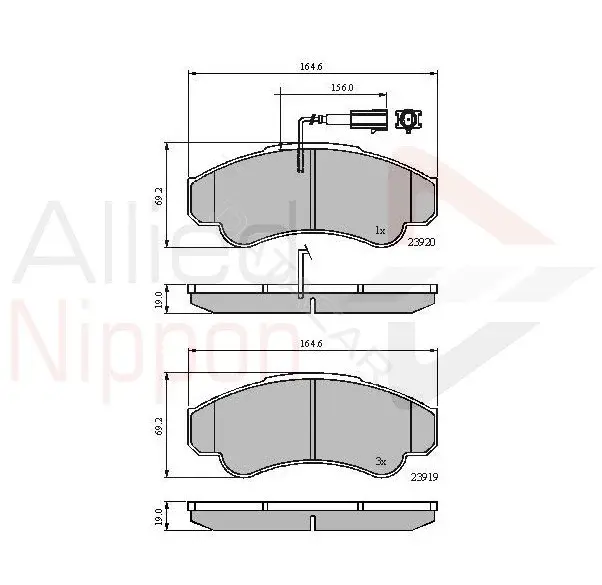 Тормозные колодки ALLIED NIPPON ADB11041