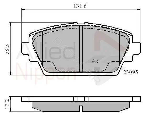Тормозные колодки ALLIED NIPPON ADB0802
