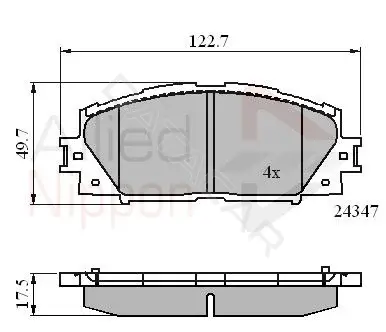Тормозные колодки ALLIED NIPPON ADB01612