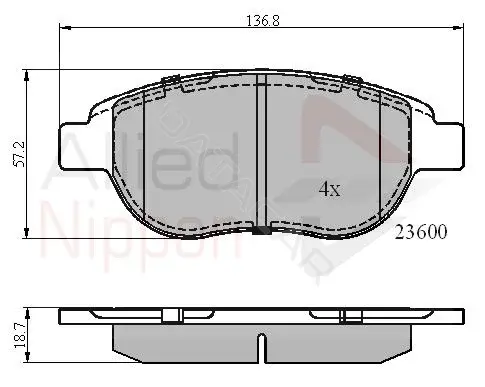 Тормозные колодки ALLIED NIPPON ADB01038