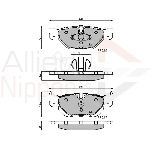 Тормозные колодки ALLIED NIPPON ADB01708