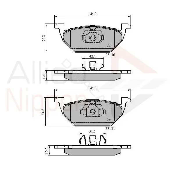 Тормозные колодки ALLIED NIPPON ADB0889