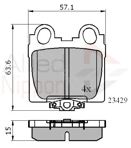 Тормозные колодки ALLIED NIPPON ADB3836