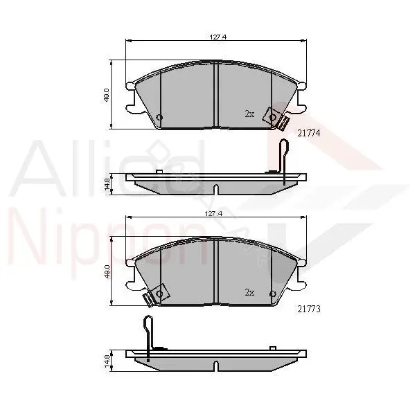Тормозные колодки ALLIED NIPPON ADB3922