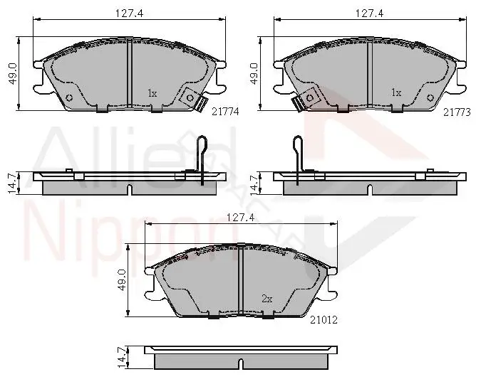 Тормозные колодки ALLIED NIPPON ADB3253