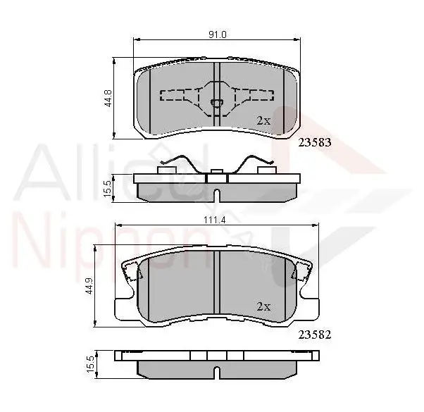 Тормозные колодки ALLIED NIPPON ADB0905