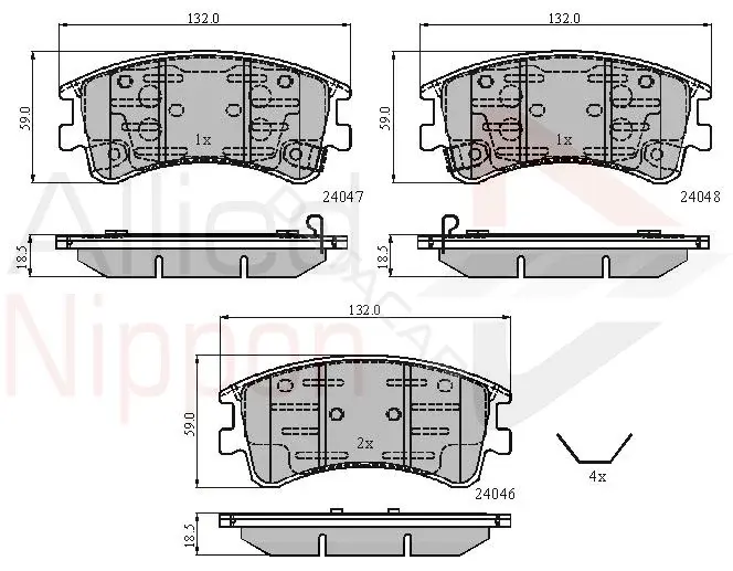 Тормозные колодки ALLIED NIPPON ADB3950