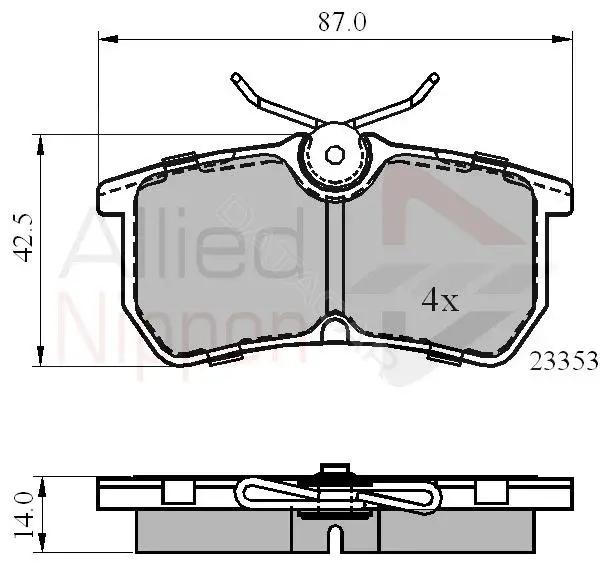 Тормозные колодки ALLIED NIPPON ADB0705