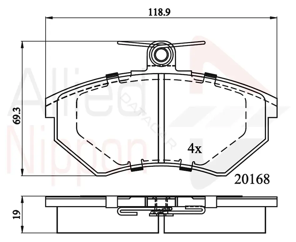 Тормозные колодки ALLIED NIPPON ADB0511