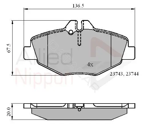 Тормозные колодки ALLIED NIPPON ADB01209