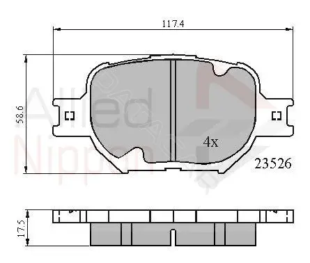 Тормозные колодки ALLIED NIPPON ADB0896