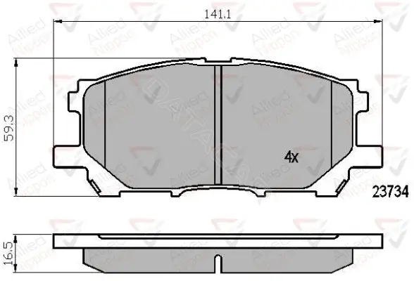 Тормозные колодки ALLIED NIPPON ADB01750