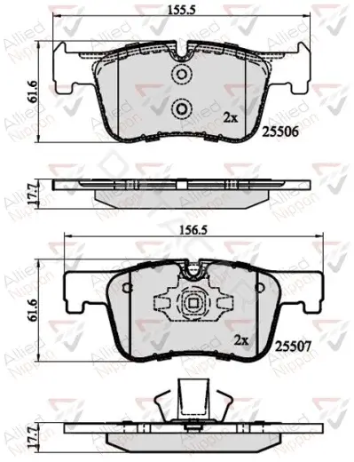 Тормозные колодки ALLIED NIPPON ADB02130