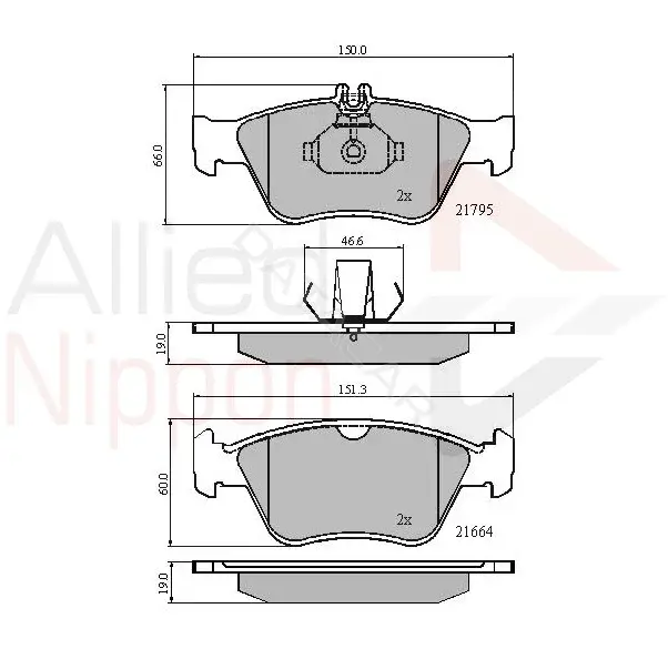 Тормозные колодки ALLIED NIPPON ADB0274
