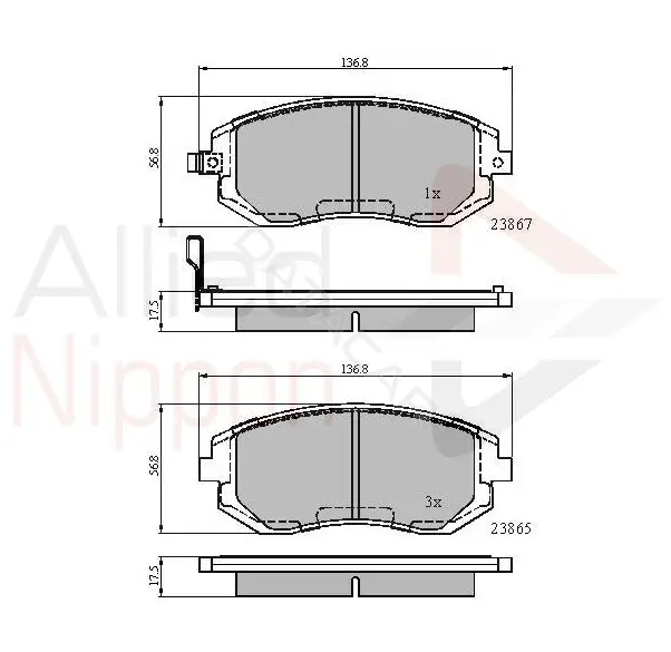 Тормозные колодки ALLIED NIPPON ADB31208