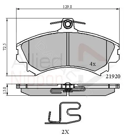 Тормозные колодки ALLIED NIPPON ADB3462