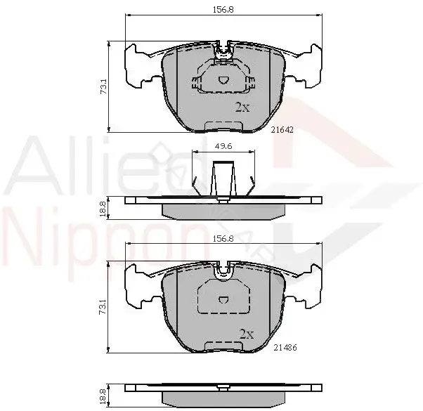 Тормозные колодки ALLIED NIPPON ADB01096