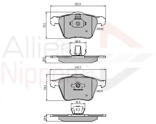 Тормозные колодки ALLIED NIPPON ADB01280