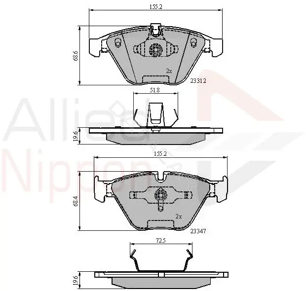 Тормозные колодки ALLIED NIPPON ADB02033