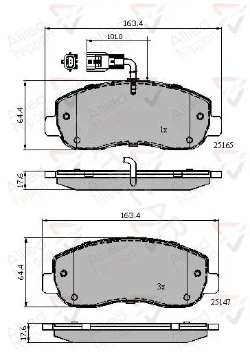 Тормозные колодки ALLIED NIPPON ADB12106