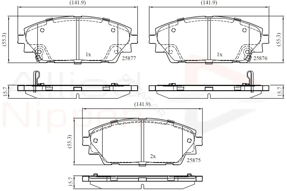 Тормозные колодки ALLIED NIPPON ADB32242
