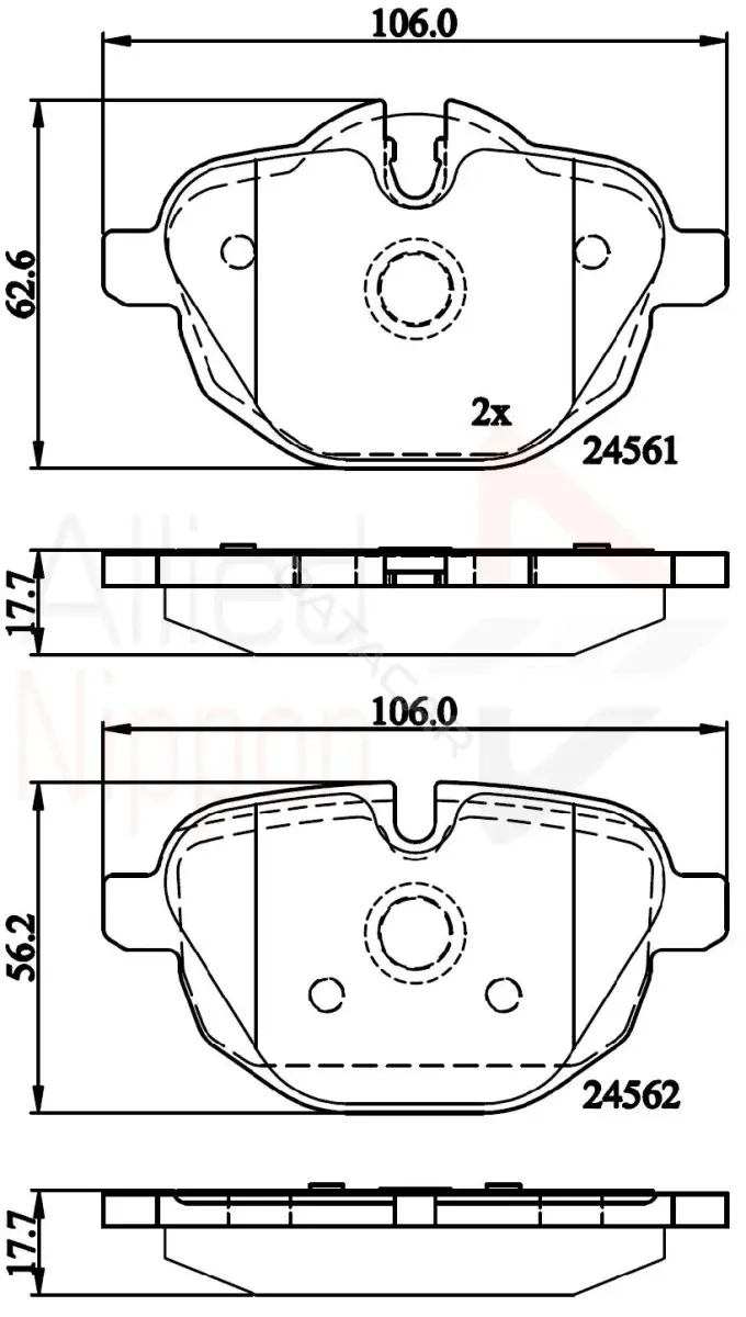 Тормозные колодки ALLIED NIPPON ADB06092