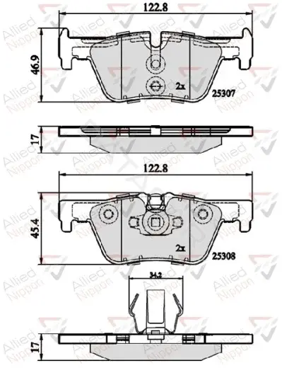 Тормозные колодки ALLIED NIPPON ADB02131