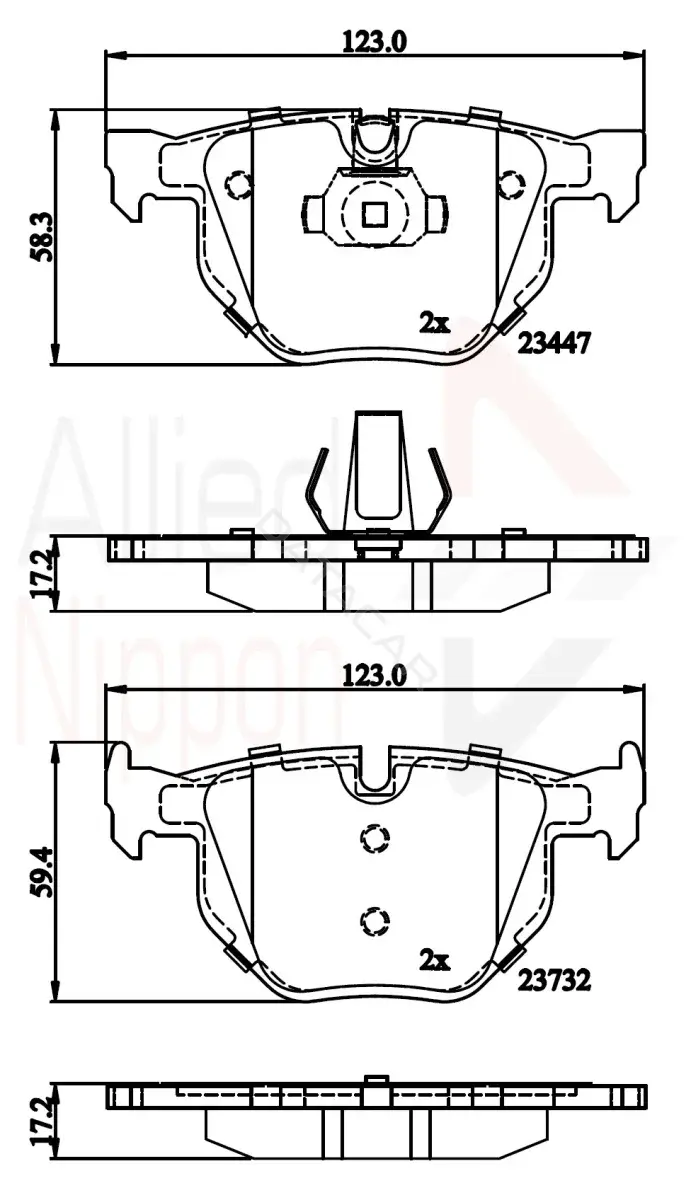 Тормозные колодки ALLIED NIPPON ADB02295