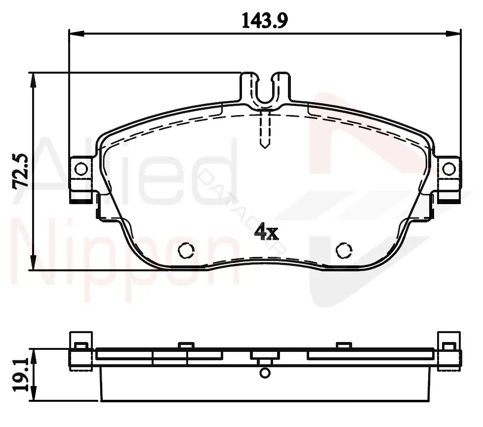 Тормозные колодки ALLIED NIPPON ADB32208