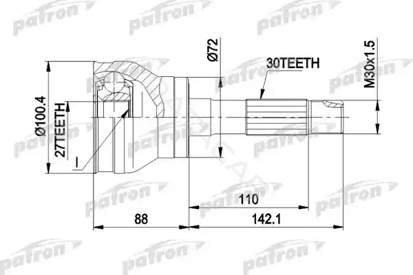 Шрус PATRON PCV1002