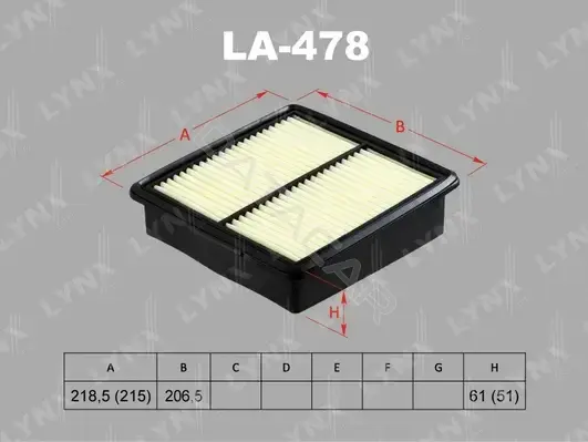 Воздушный фильтр LYNXAUTO LA-478